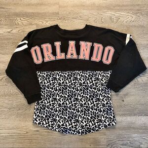 Rare RAINFOREST CAFE Black Pink Spirit Jersey Long Sleeve T-shirt Women’s Small